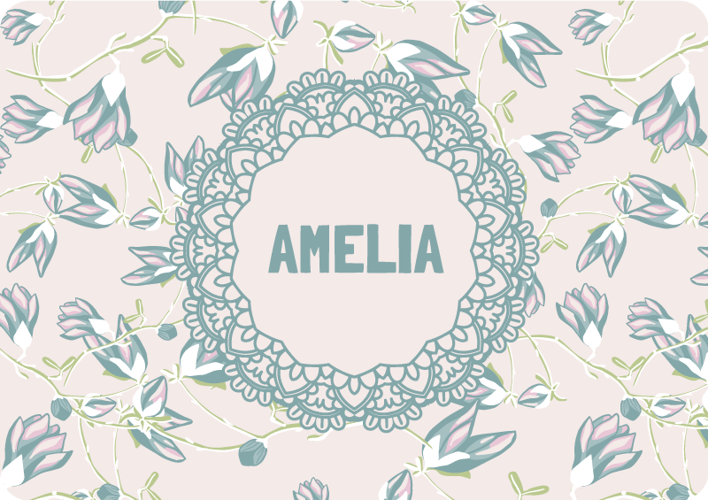 Floral vinyl rug with elegant leaf design - TenStickers