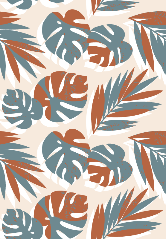 Floral vinyl rug with big green monster plants - TenStickers