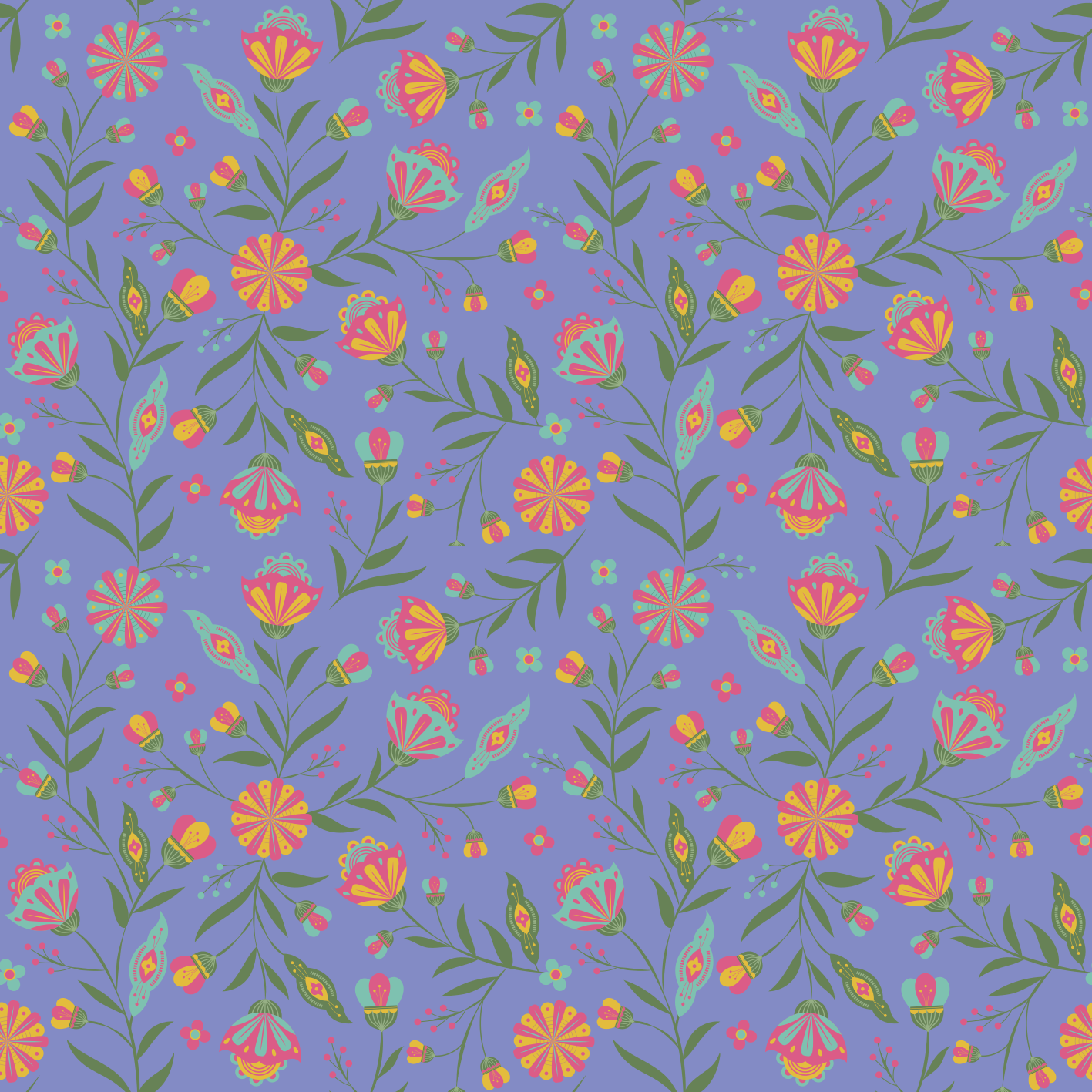 Floral vinyl rug with an adorable design for kids - TenStickers