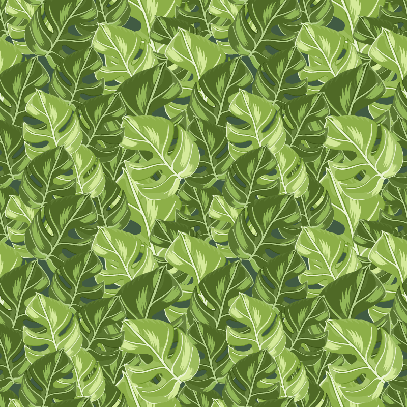 Floral vinyl rug with monstera plant design - TenStickers