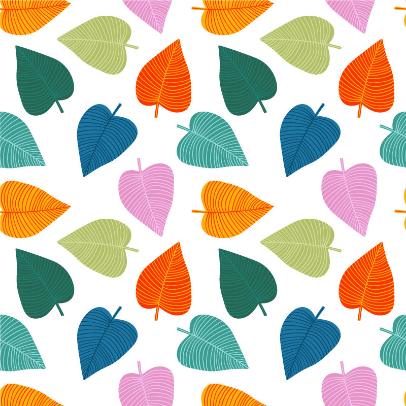 Floral vinyl rug in vibrant colorful leaves - TenStickers