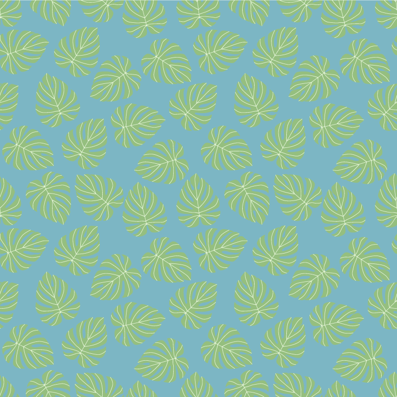 Floral vinyl rug with summertime green leaves design - TenStickers