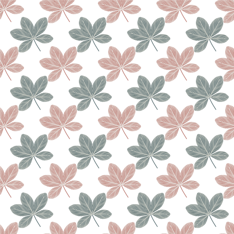 Floral vinyl rug pink and blue leaves design - TenStickers
