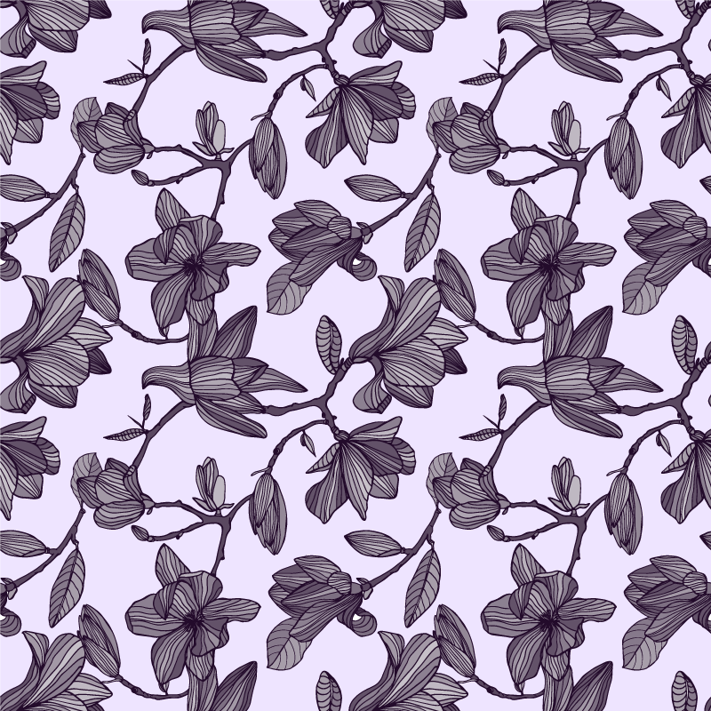 Floral vinyl rug cute magnolia design - TenStickers