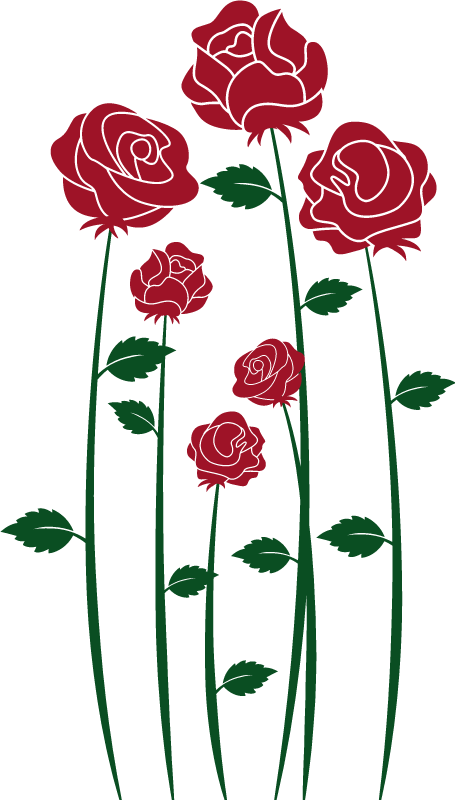 Red roses dining room vinyl rug - TenStickers