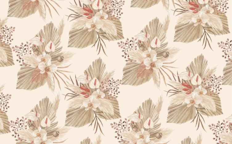 Flower rug dried flower and pampas grass - TenStickers