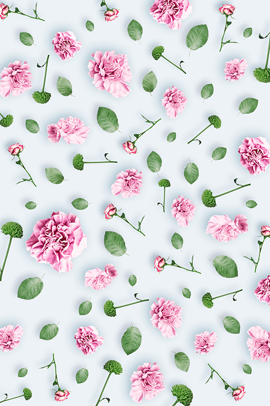 Flower rug with blooming plants design - TenStickers