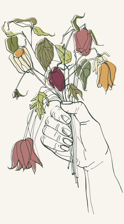 Withered flowers feeling flower rug - TenStickers