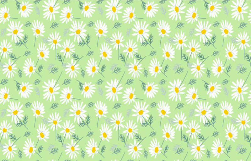 Floral vinyl rug with spring daisy pattern - TenStickers