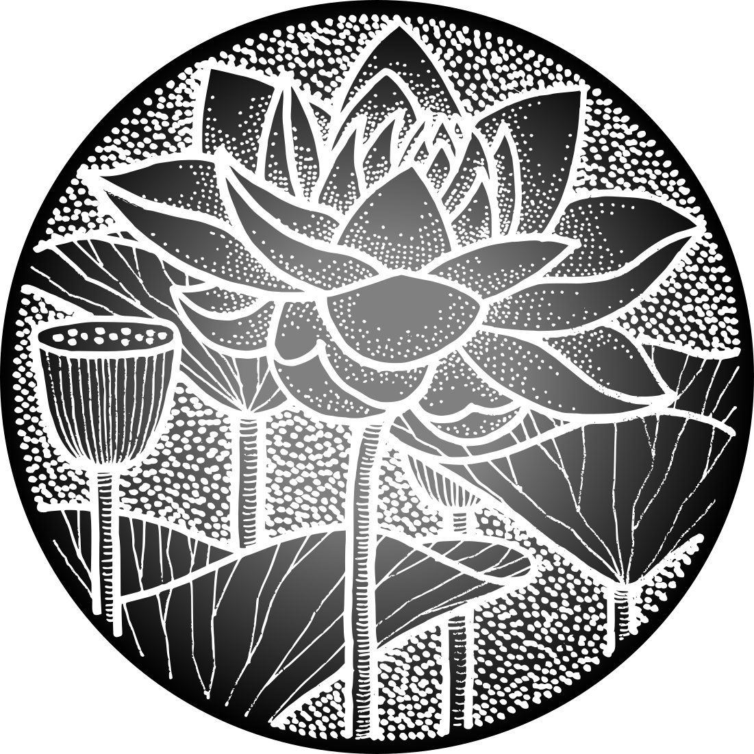 Floral vinyl rug lotus flower traditional design - TenStickers