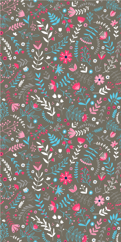 Floral vinyl rug in vibrant ditsy floral design - TenStickers