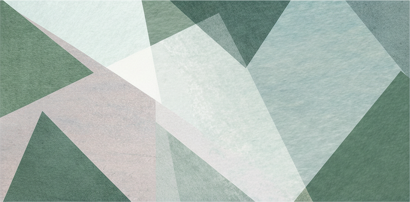 Geometric vinyl rug in sage green patterns - TenStickers