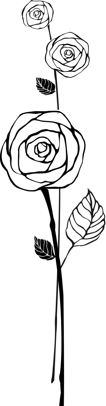 Black and white roses kitchen vinyl rug - TenStickers