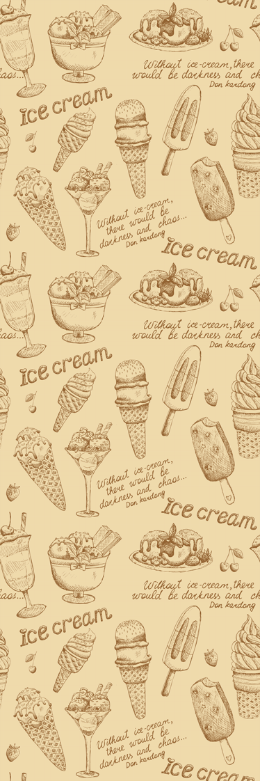 Kitchen vinyl rug vintage ice creams - TenStickers