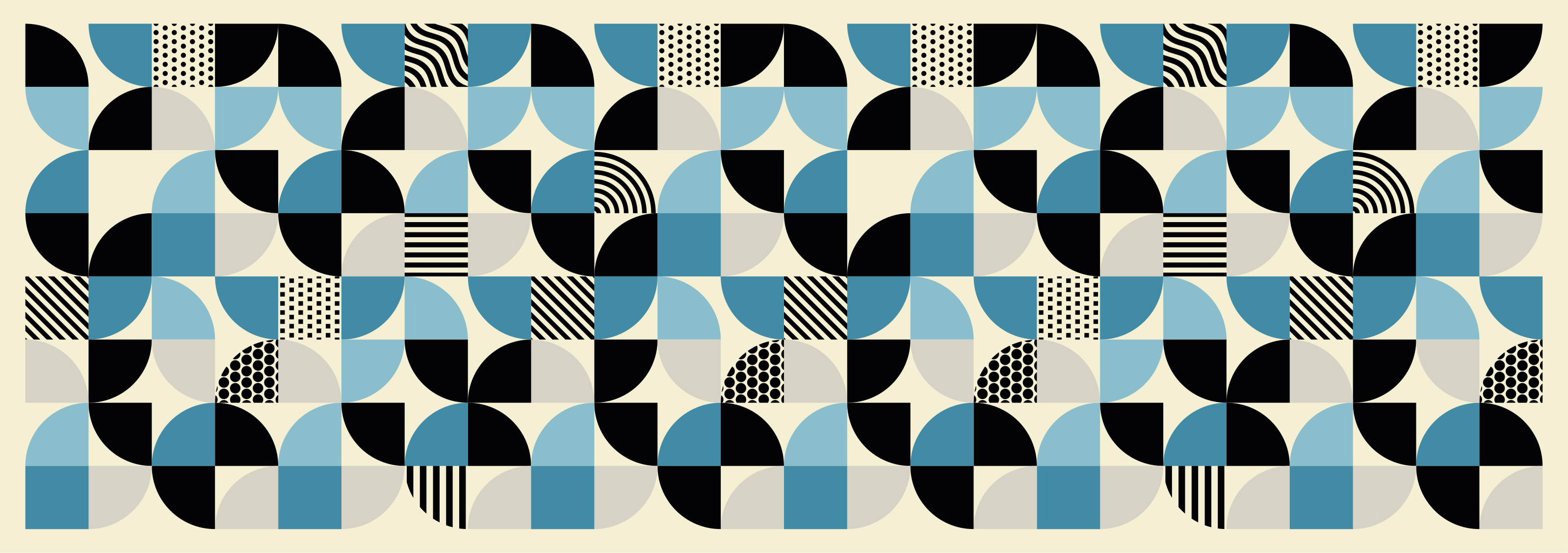 Dining room vinyl rug with retro blue bauhaus design - TenStickers