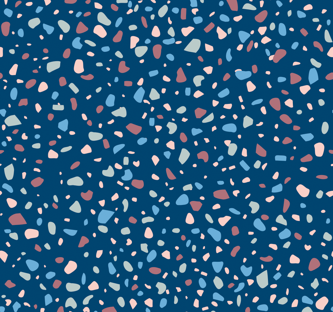Kitchen vinyl rug in dark blue terrazzo - TenStickers