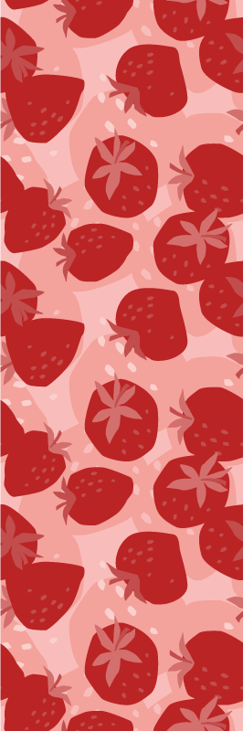 Kitchen vinyl rug abstract seamless red strawberries - TenStickers