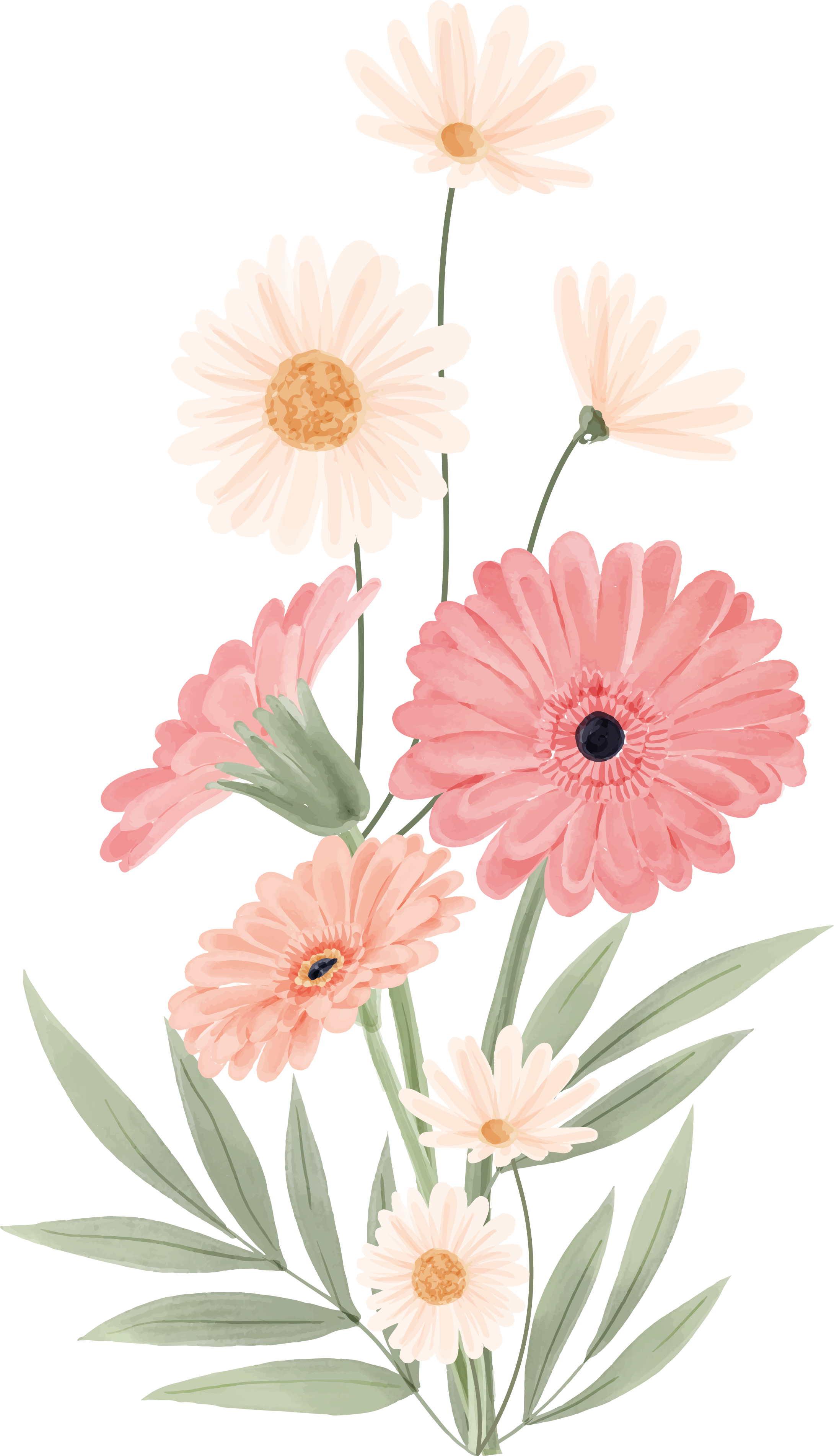 Bathroom vinyl rug with pink daisies design - TenStickers