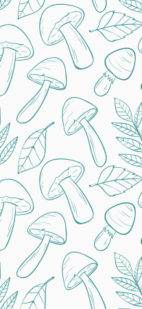 Floral vinyl rug with white and light blue mushrooms - TenStickers