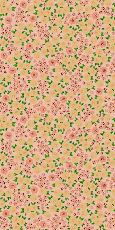 Floral vinyl rug with original peach floral pattern - TenStickers