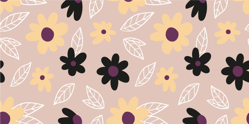 Floral vinyl rug with vibrant blooms on beige background - TenStickers