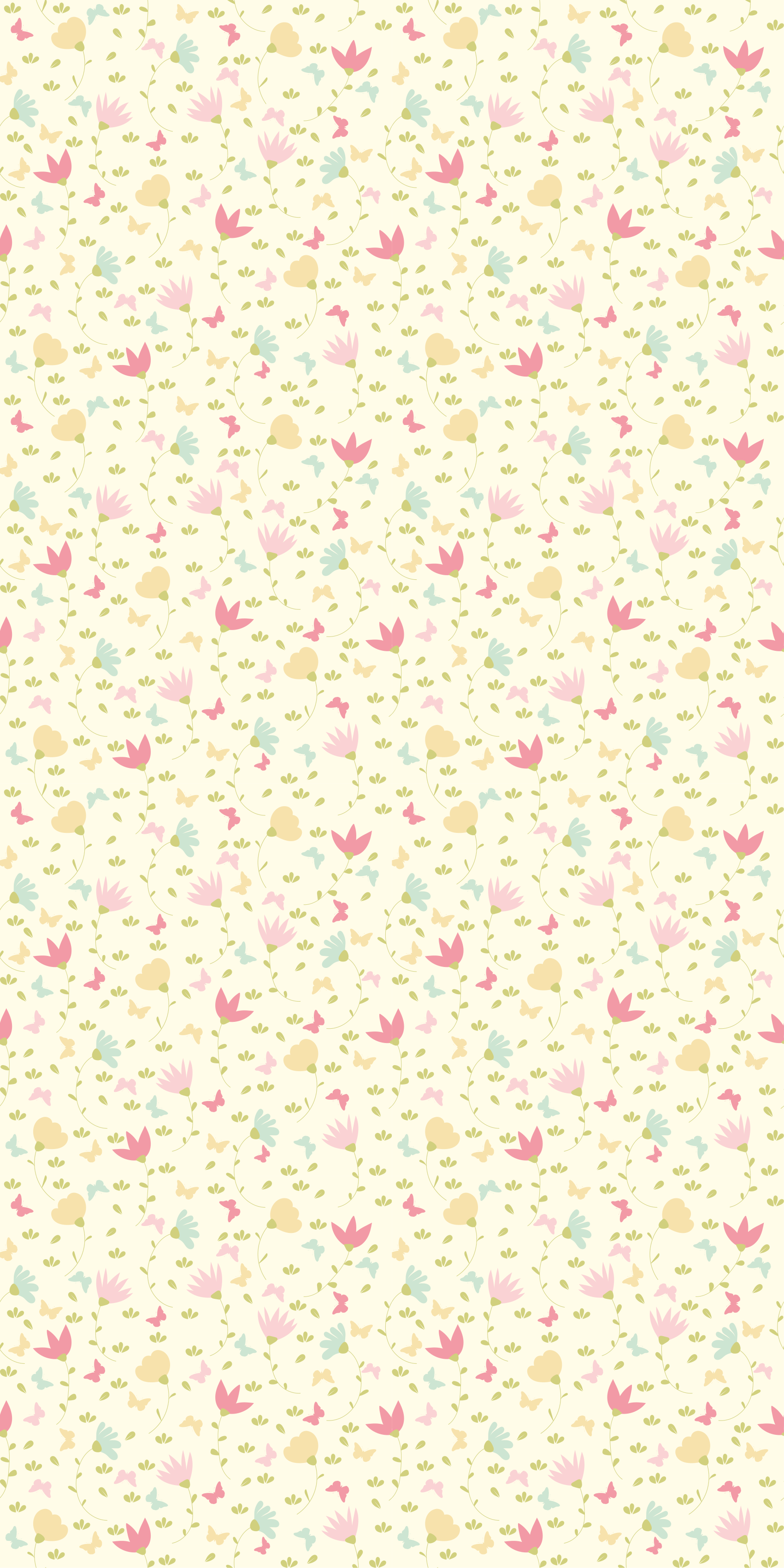 Floral vinyl rug with blossoms and butterflies - TenStickers