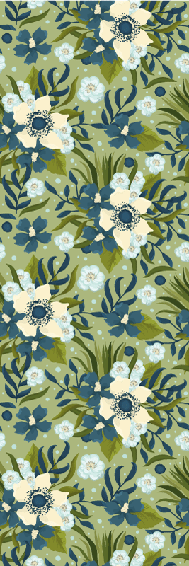 Floral vinyl rug floral nature design - TenStickers