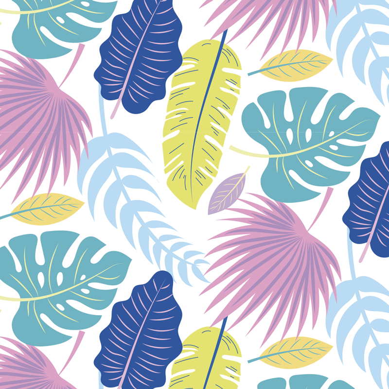 Floral vinyl rug with vibrant leaf designs - TenStickers