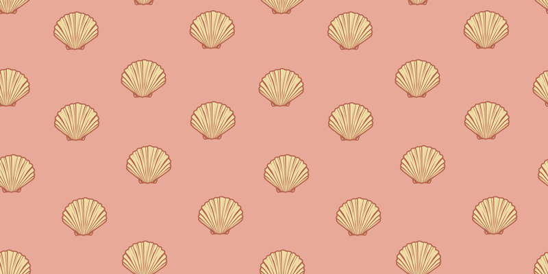 Floral vinyl rug with seashell pattern design - TenStickers