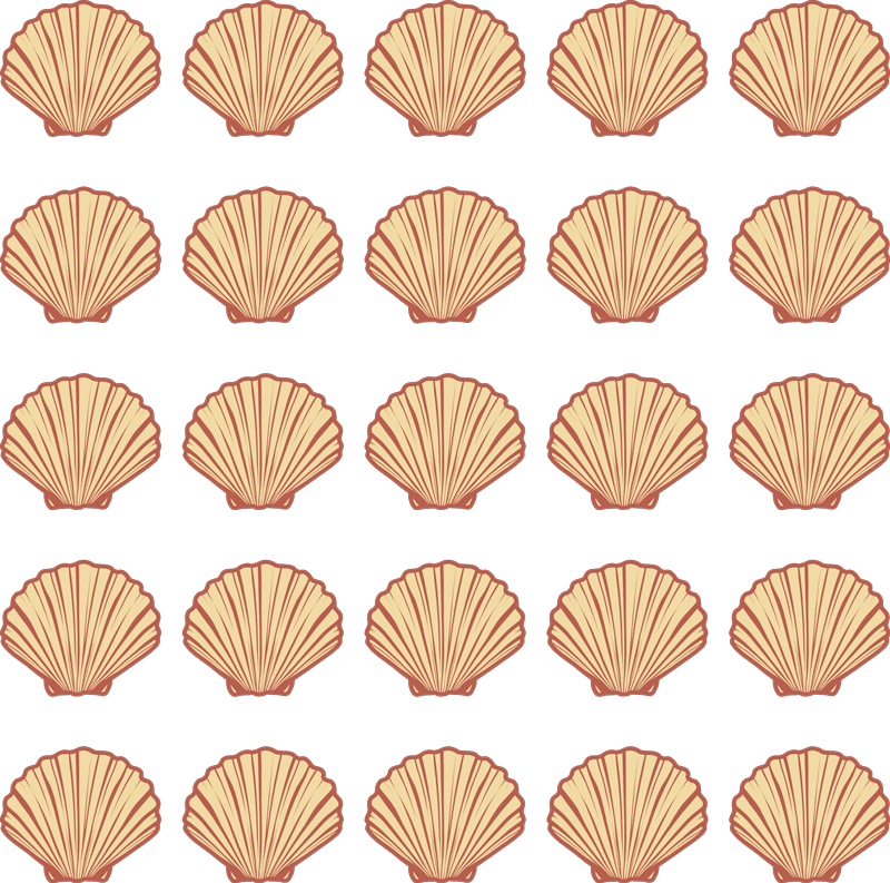 Floral vinyl rug with seashell design - TenStickers