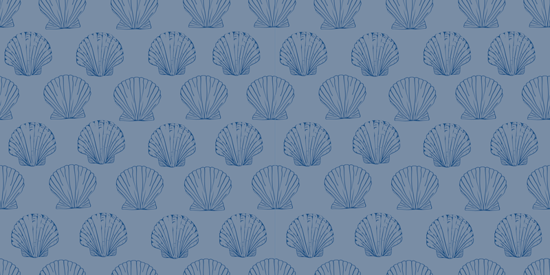 Floral vinyl rug with shell pattern design - TenStickers