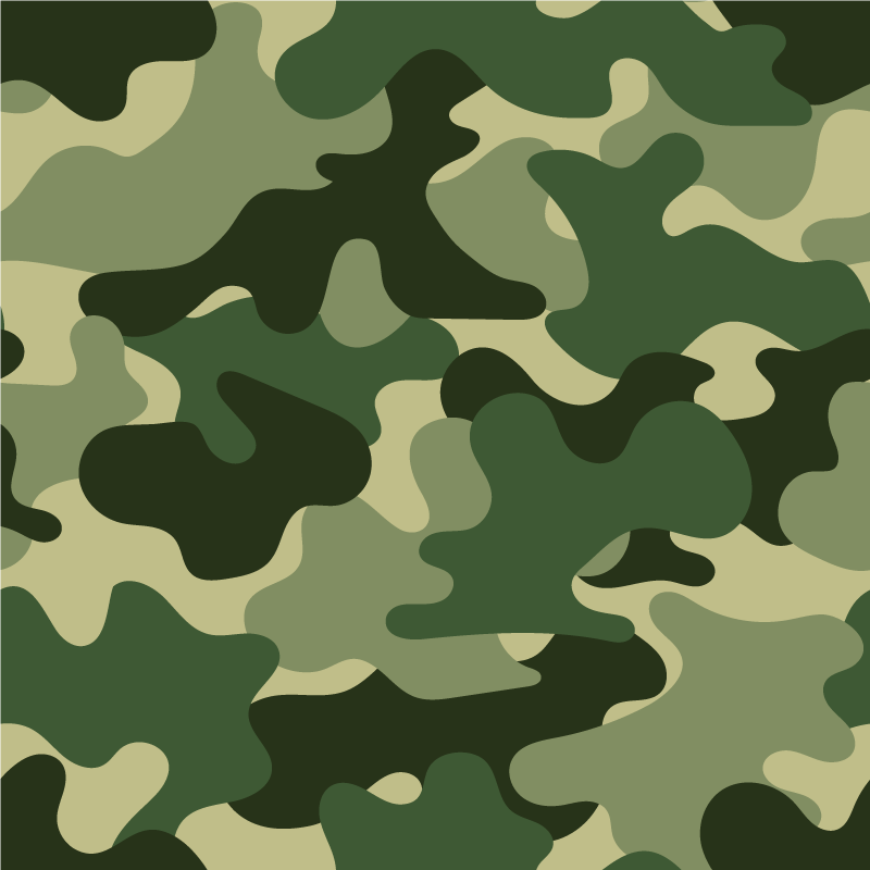 Floral vinyl rug with camo pattern design - TenStickers