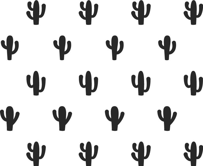 Floral vinyl rug cactus pattern design - TenStickers