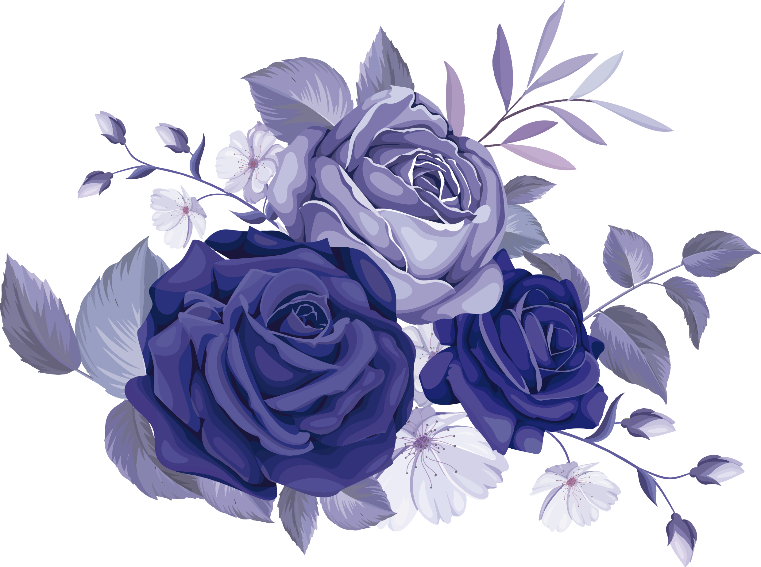 Elegant purple roses floral vinyl rug - TenStickers