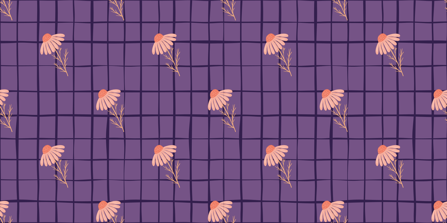 Floral vinyl rug in purple floral motif - TenStickers