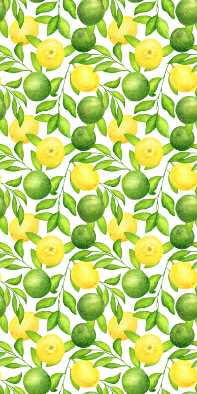 Floral vinyl rug in lemon and lime design - TenStickers