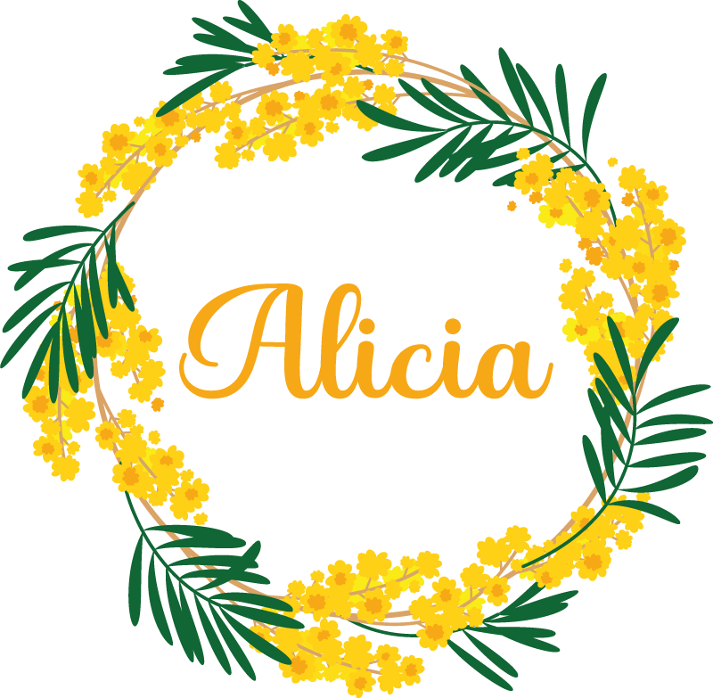 Flower rug rounded mimosa adhesive - TenStickers