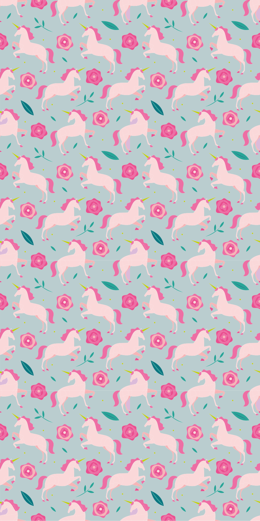 Flower rug with floral unicorn design - TenStickers