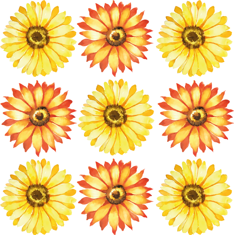 Vibrant flower composition flower rug - TenStickers