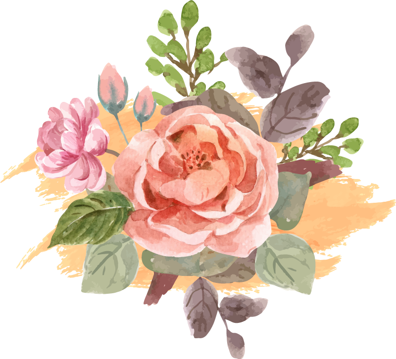 Flower rug blush bloom arrangement - TenStickers