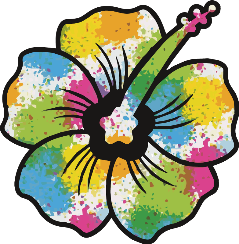 Flower rug colorful hibiscus blossom - TenStickers