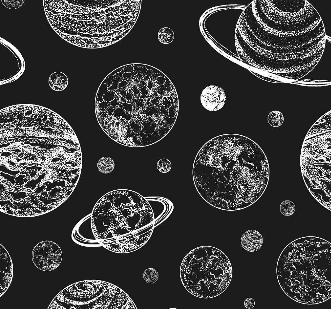 Star vinyl rug in monochrome galaxy design - TenStickers