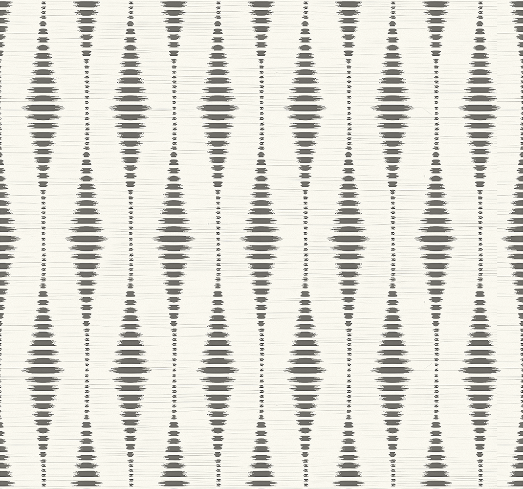 Geometric vinyl rug in grey and beige rabaul ikat - TenStickers