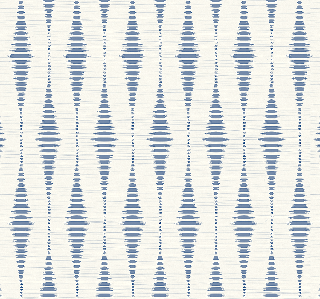 Geometric vinyl rug rabaul ikat blue and beige - TenStickers