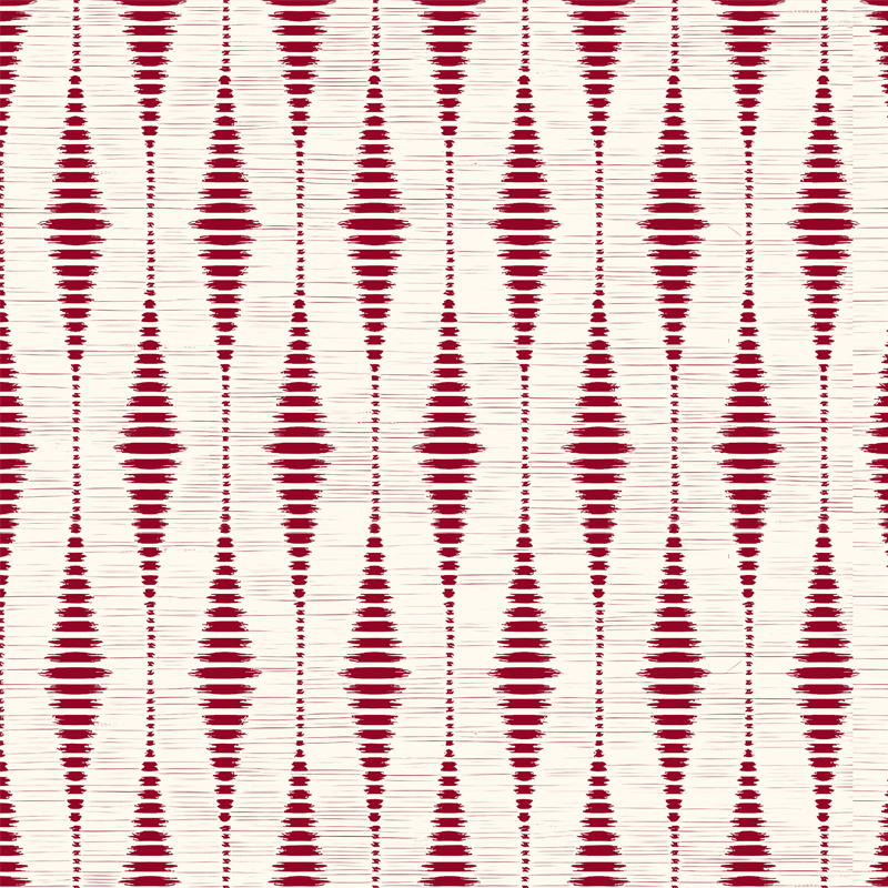 Red rabaul ikat geometric vinyl rug - TenStickers