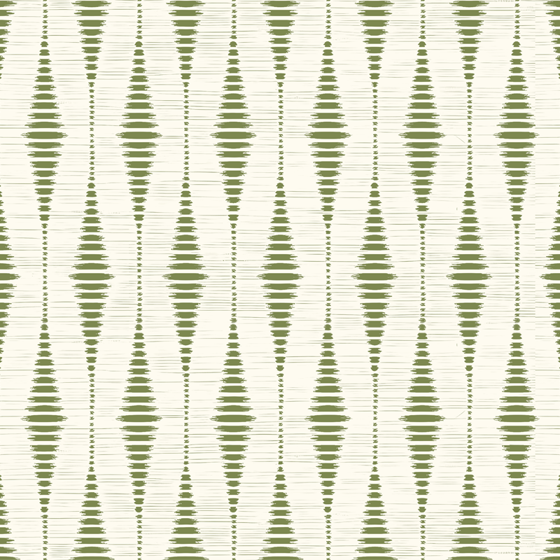 Geometric vinyl rug in moss green ikat pattern - TenStickers