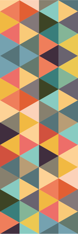 Geometric vinyl rug with colorful geometric patterns - TenStickers