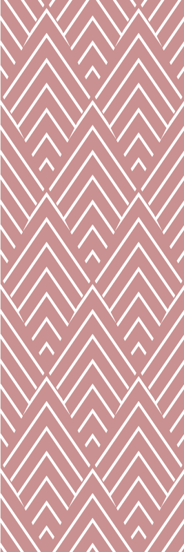 Geometric vinyl rug red parallelograms and hexagons - TenStickers