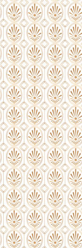 Geometric vinyl rug with modern white and gold pattern - TenStickers