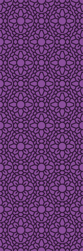 Geometric vinyl rug with purple circle flowers - TenStickers